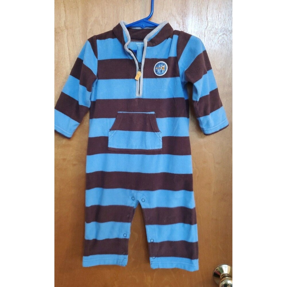 Boy's 18 month Carter's one piece blue brown sleepwear